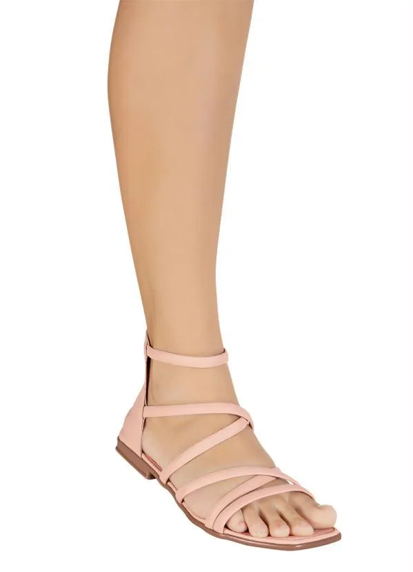 Perfecta - Rasteirinha Bege com Fechamento em Zíper 4