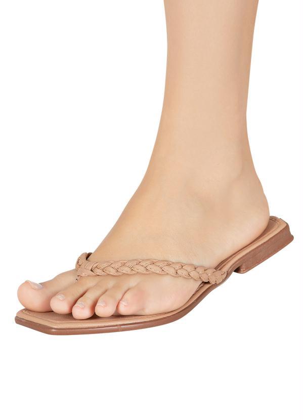 Perfecta - Rasteirinha Begê em Sintético 5