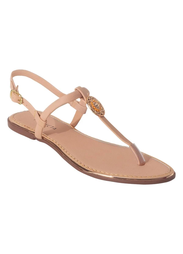 Perfecta - Rasteirinha Bege em Sintético