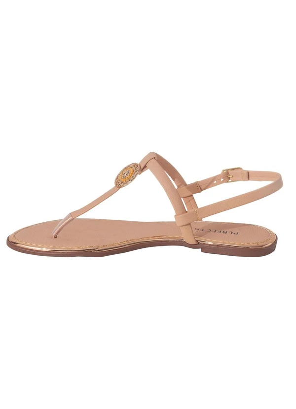 Perfecta - Rasteirinha Bege em Sintético 3