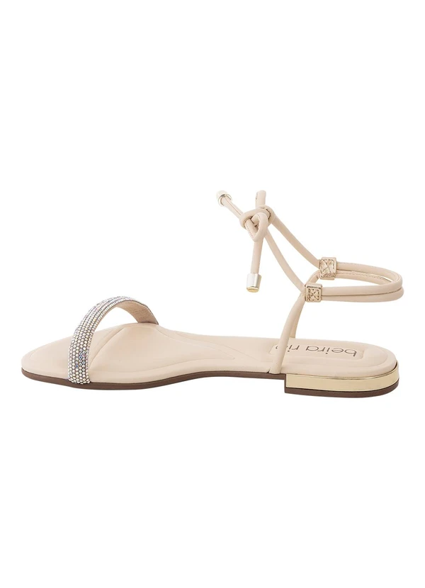 Beira Rio - Rasteirinha Beira Rio Creme em Sintético 3