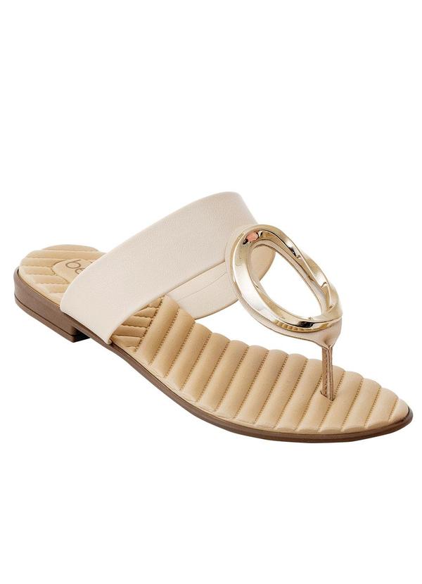 Beira Rio - Rasteirinha Beira Rio Creme em Sintético 2