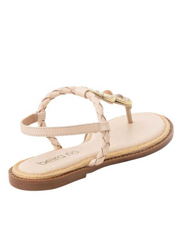 Beira Rio - Rasteirinha Beira Rio Creme em Sintético 3