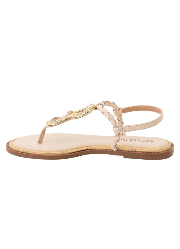 Beira Rio - Rasteirinha Beira Rio Creme em Sintético 4