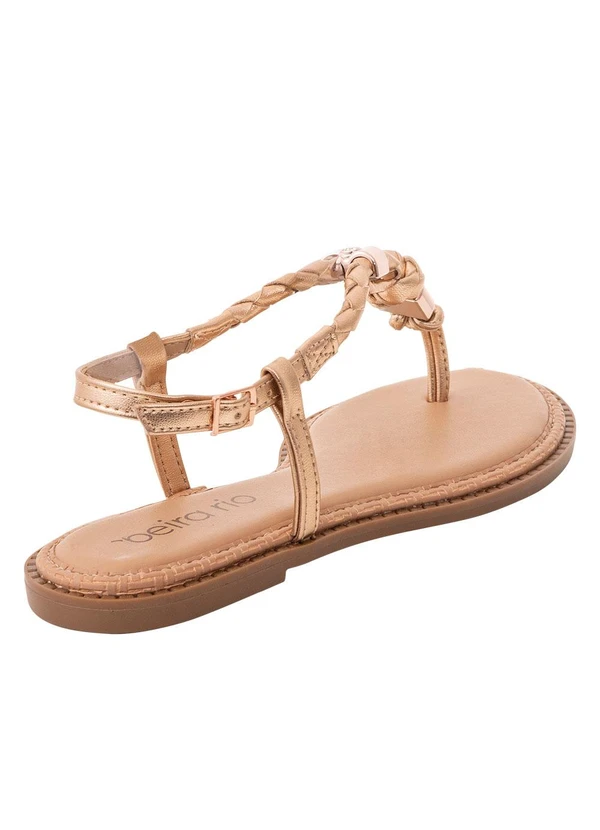 Beira Rio - Rasteirinha Beira Rio Ouro Rosado em Sintético 3