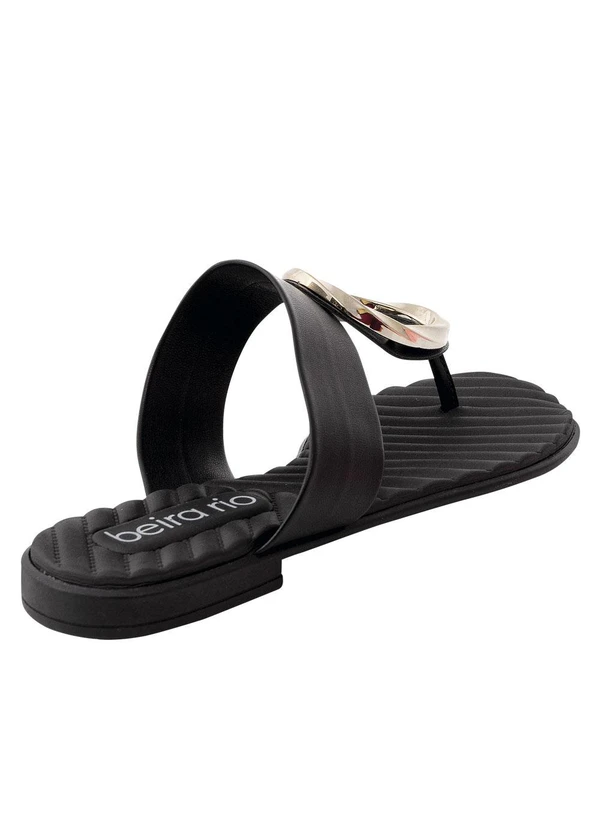 Beira Rio - Rasteirinha Beira Rio Preta em Sintético 3