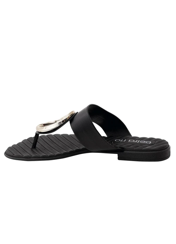 Beira Rio - Rasteirinha Beira Rio Preta em Sintético 4