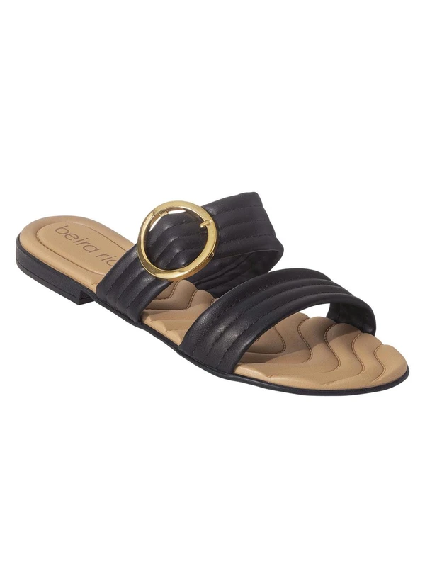 Beira Rio - Rasteirinha Beira Rio Preto em Sintético