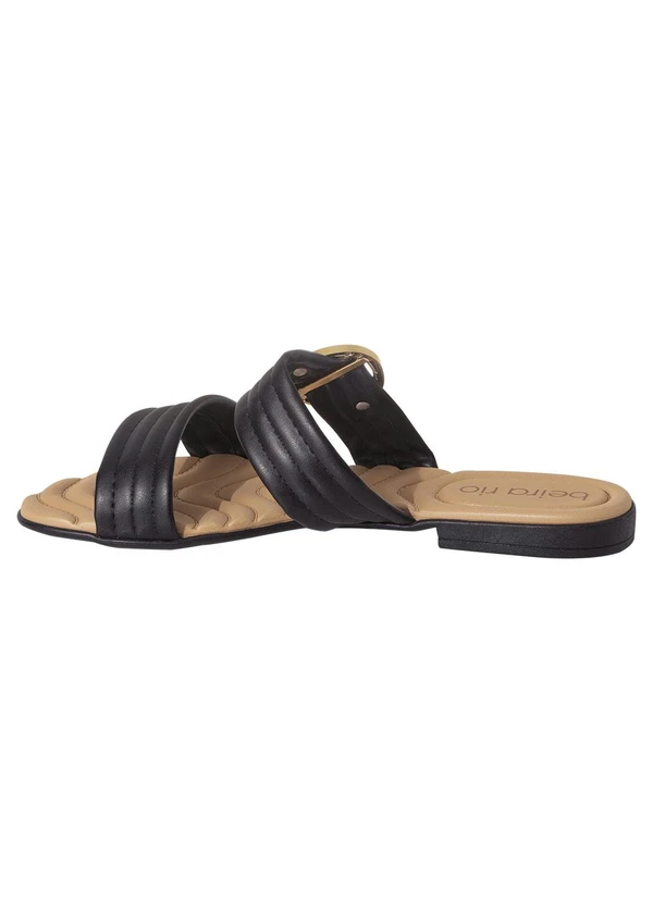 Beira Rio - Rasteirinha Beira Rio Preto em Sintético 3