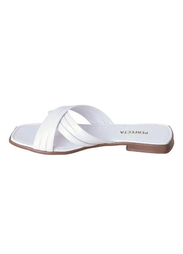 Perfecta - Rasteirinha Branco em Verniz 2