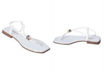 Rasteirinha Branco em Verniz