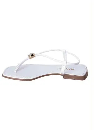 Perfecta - Rasteirinha Branco em Verniz - PERFECTA