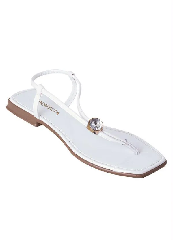 Perfecta - Rasteirinha Branco em Verniz