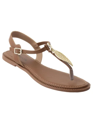 Perfecta - Rasteirinha Caramelo com Adereço - PERFECTA