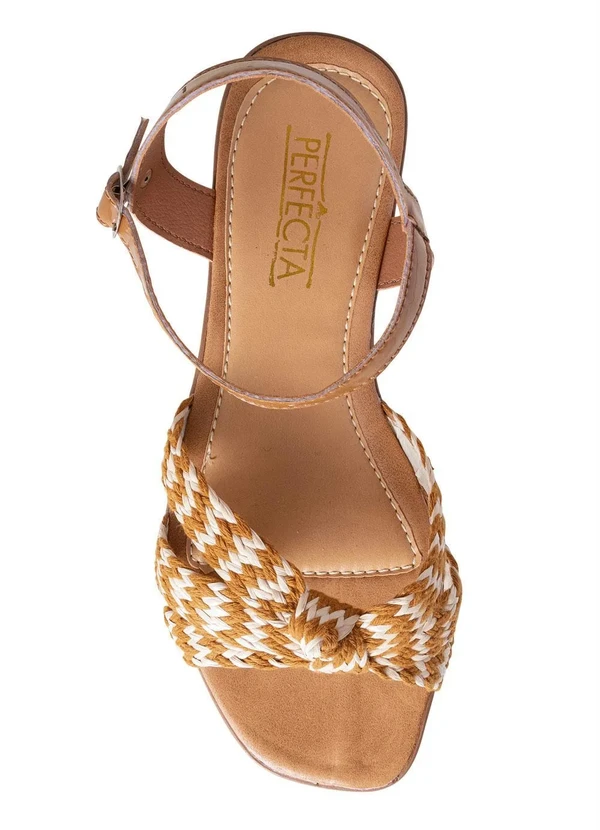 Perfecta - Rasteirinha Caramelo com Detalhe de Amarração 4