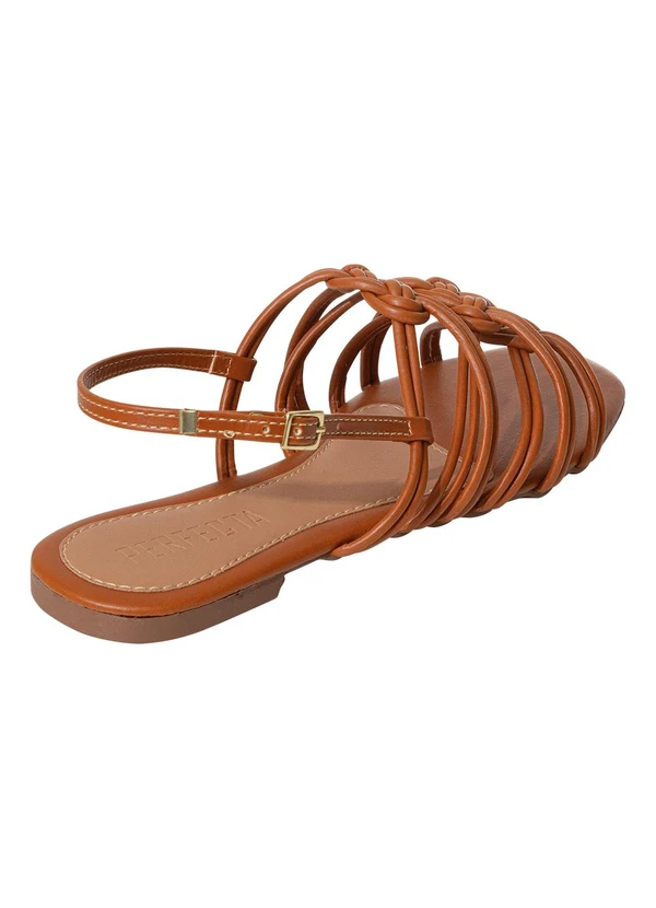 Perfecta - Rasteirinha Caramelo em Sintético 2