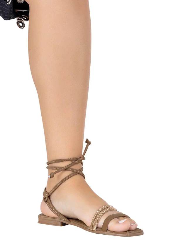 Perfecta - Rasteirinha Caramelo em Sintético 4