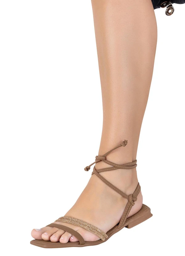 Perfecta - Rasteirinha Caramelo em Sintético 5