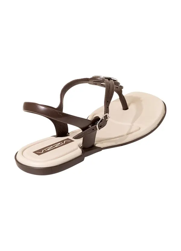 Perfecta - Rasteirinha Chocolate com Enfeite no Cabedal 2