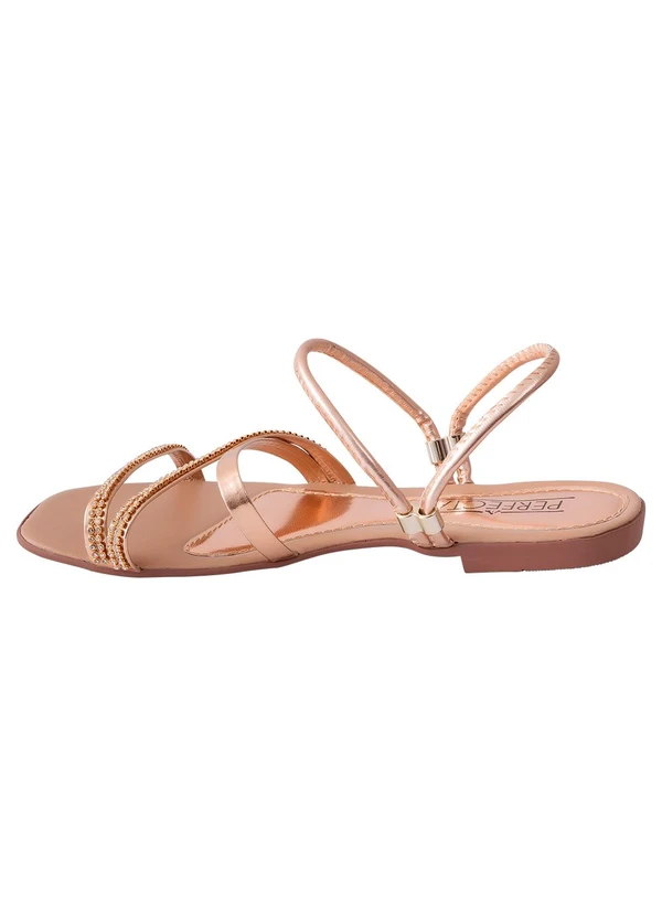 Perfecta - Rasteirinha Cobre com Strass 3
