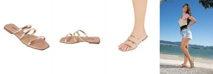 Rasteirinha Cobre em Sinttico Metalizado