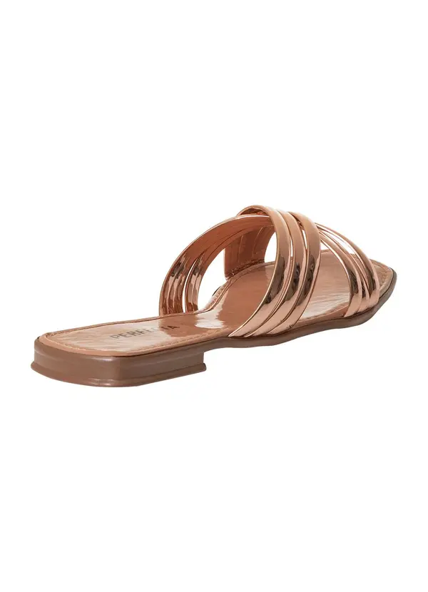 Perfecta - Rasteirinha Cobre em Sintético Verniz 2