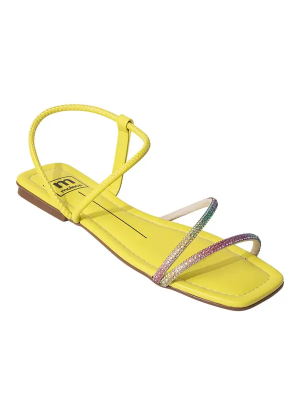 Moleca - Rasteirinha Moleca Amarelo em Sintético