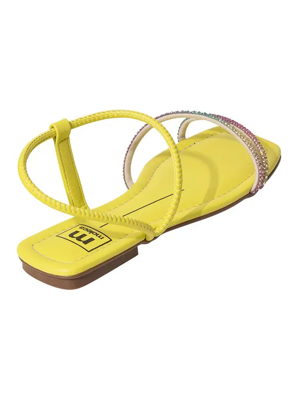 Moleca - Rasteirinha Moleca Amarelo em Sintético 2