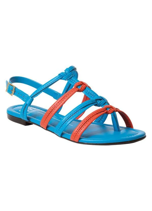 Moleca - Rasteirinha Moleca Azul em Sintético