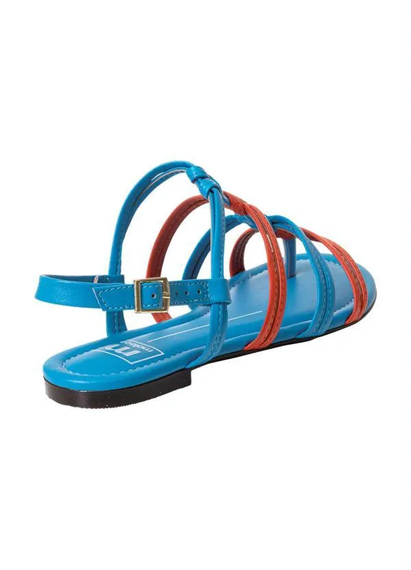 Moleca - Rasteirinha Moleca Azul em Sintético 2