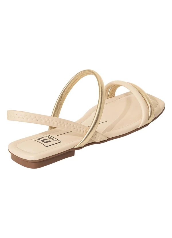 Moleca - Rasteirinha Moleca Creme em Sintético 2