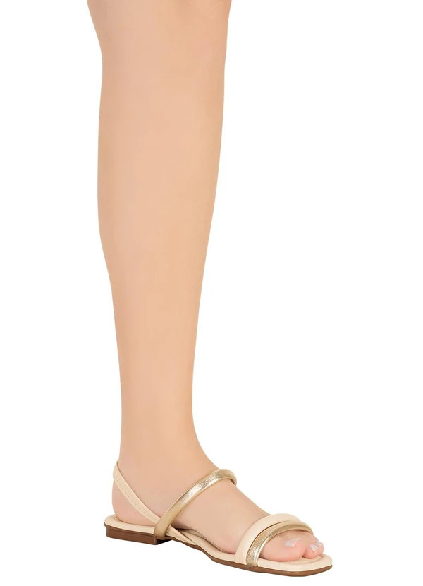 Moleca - Rasteirinha Moleca Creme em Sintético 4