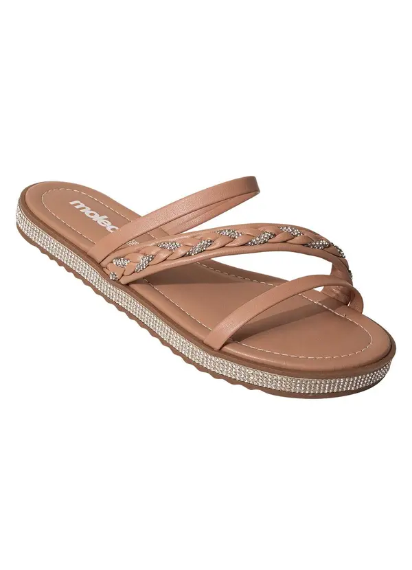 Moleca - Rasteirinha Moleca Nude em Sintético