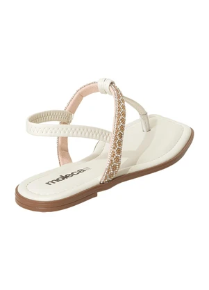 Rasteirinha Moleca (Off White) em Sintético - MOLECA