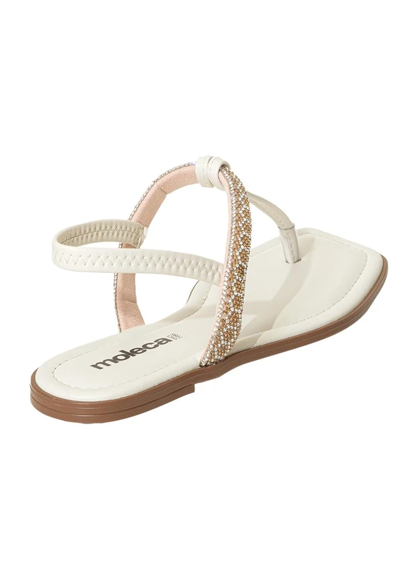 Moleca - Rasteirinha Moleca Off White em Sintético 2