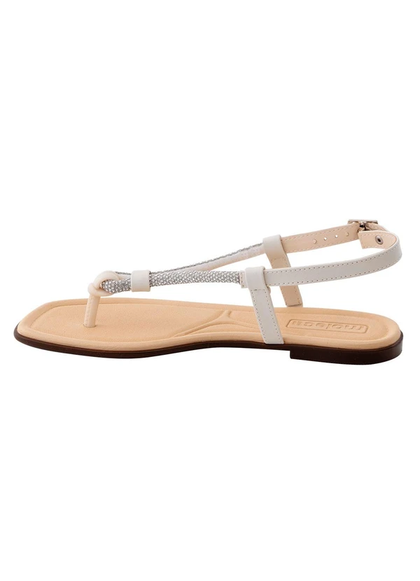 Moleca - Rasteirinha Moleca Off White em Sintético 3