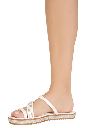 Rasteirinha Moleca (Off White) em Sisntético - MOLECA