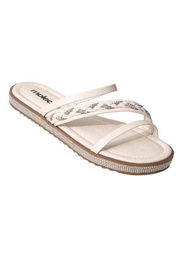 Moleca - Rasteirinha Moleca Off White em Sisntético 3