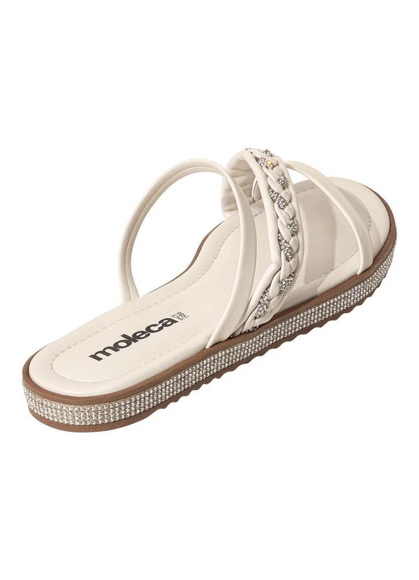 Moleca - Rasteirinha Moleca Off White em Sisntético 4