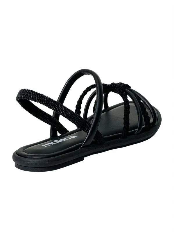 Moleca - Rasteirinha Moleca Preta em Sintético 2