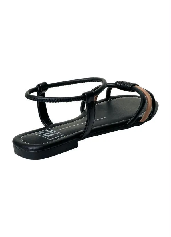 Moleca - Rasteirinha Moleca Preta em Sintético 2