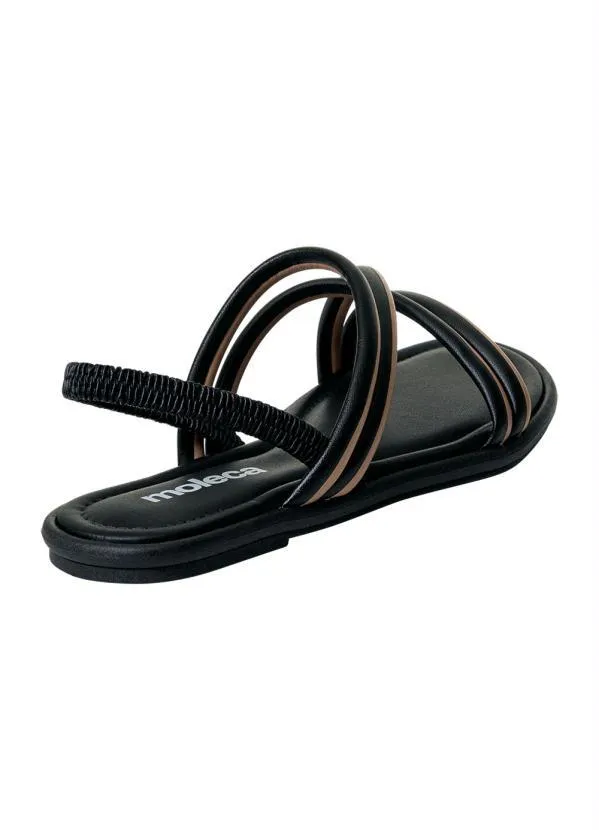 Moleca - Rasteirinha Moleca Preta em Sintético 2