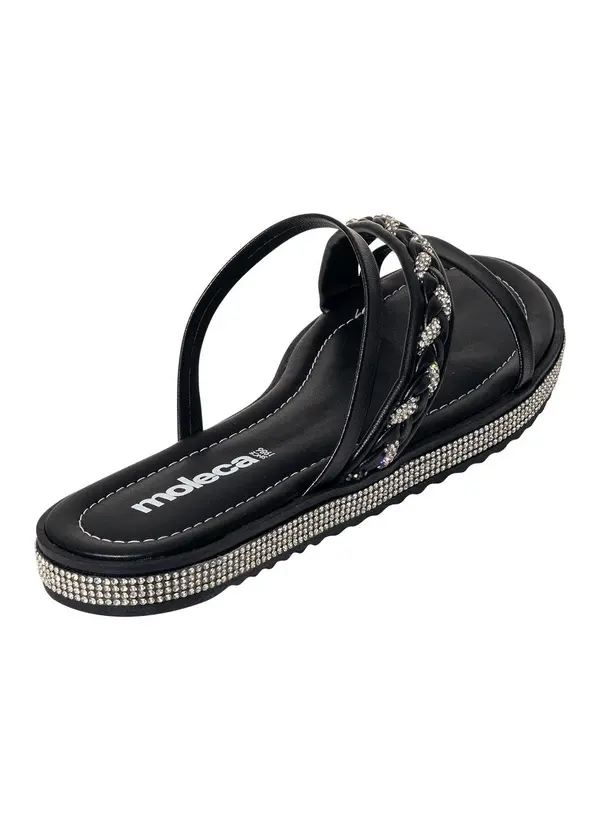 Moleca - Rasteirinha Moleca Preta em Sintético 2