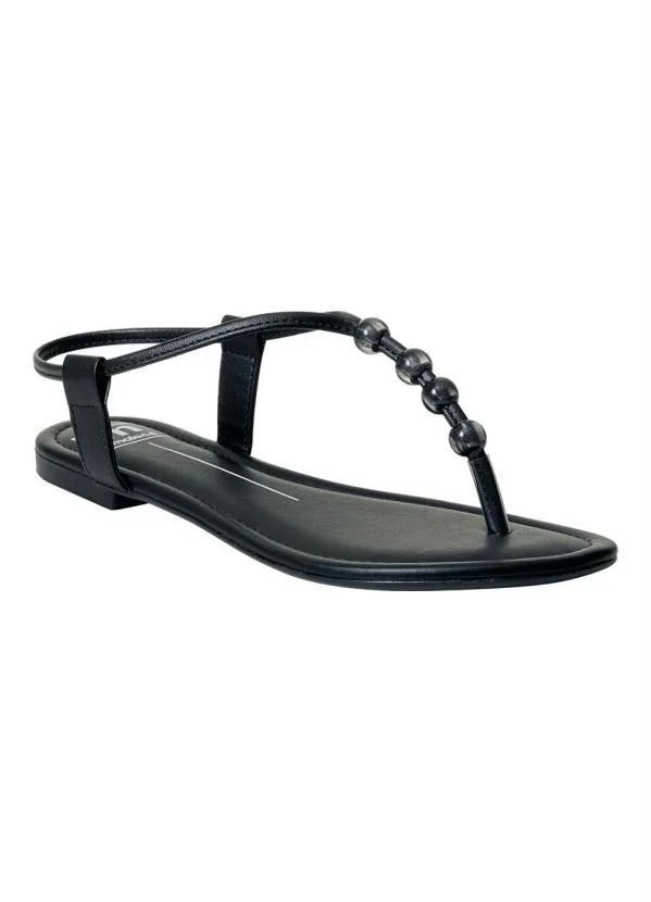 Moleca Rasteirinha Moleca Preto em Sintético