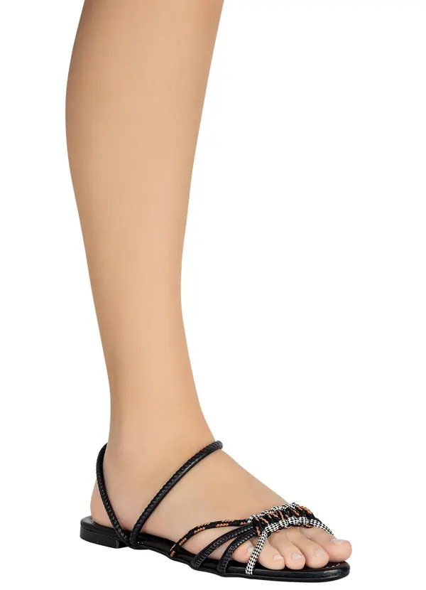 Moleca - Rasteirinha Moleca Preto em Sintético 4