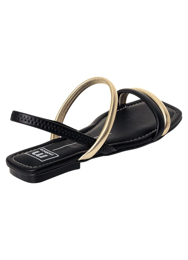 Moleca - Rasteirinha Moleca Preto em Sintético 2