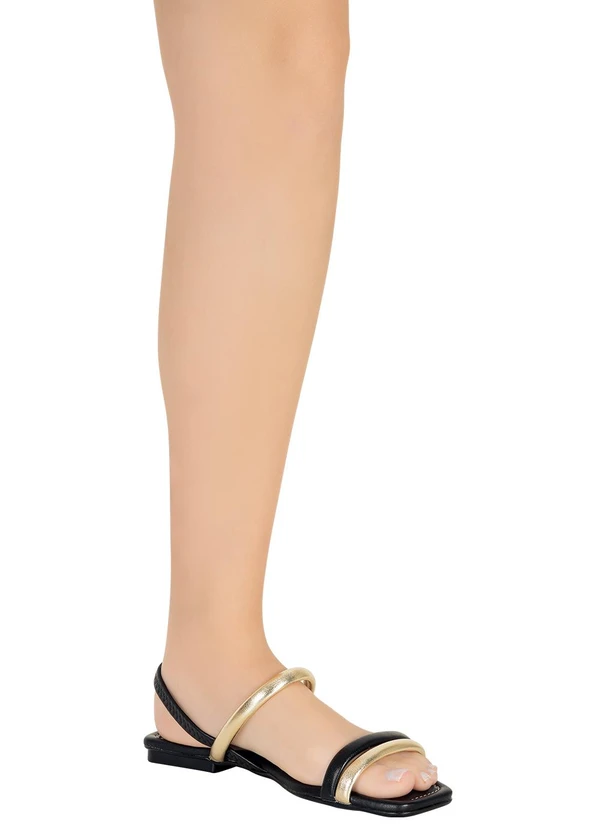 Moleca - Rasteirinha Moleca Preto em Sintético 4