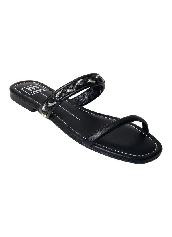 Moleca - Rasteirinha Moleca Preto em Sisntético