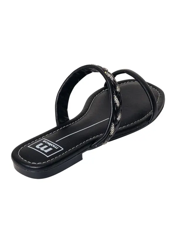 Moleca - Rasteirinha Moleca Preto em Sisntético 2