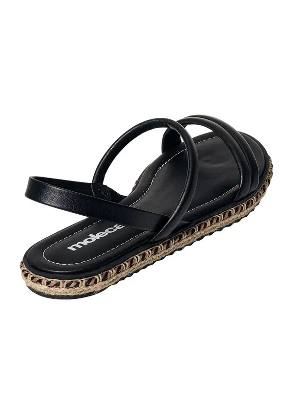 Moleca - Rasteirinha Moleca Preto em Sisntético 2